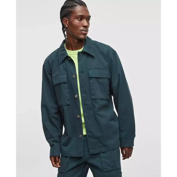Mode of One NWT Relaxed Fit Utility Shirt Jacket Deep Malachite - Picture 2 of 5
